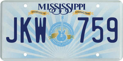 MS license plate JKW759