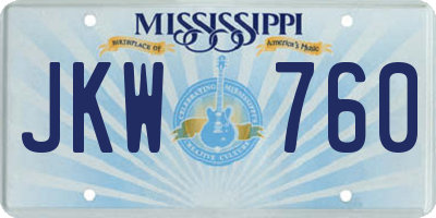 MS license plate JKW760