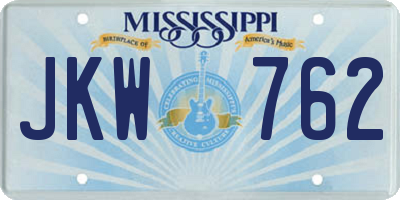 MS license plate JKW762