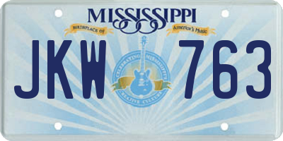 MS license plate JKW763
