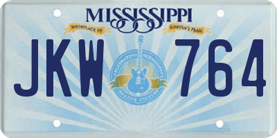 MS license plate JKW764
