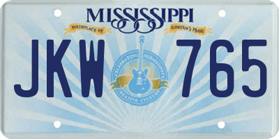 MS license plate JKW765