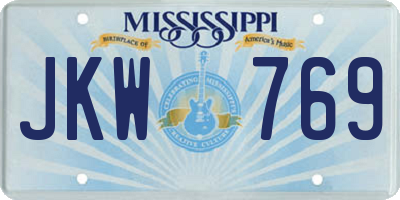 MS license plate JKW769