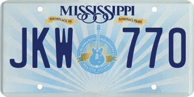 MS license plate JKW770