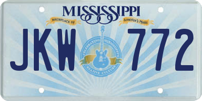 MS license plate JKW772