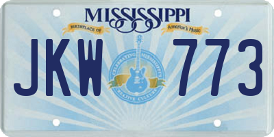 MS license plate JKW773