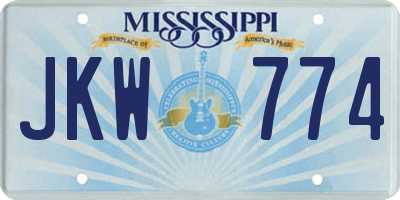 MS license plate JKW774