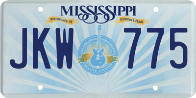 MS license plate JKW775
