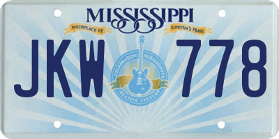 MS license plate JKW778
