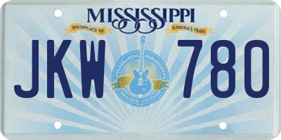 MS license plate JKW780