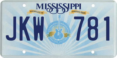 MS license plate JKW781