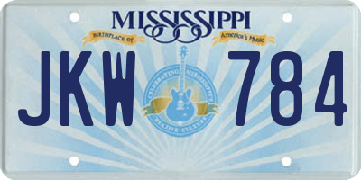 MS license plate JKW784