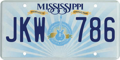 MS license plate JKW786