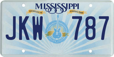 MS license plate JKW787
