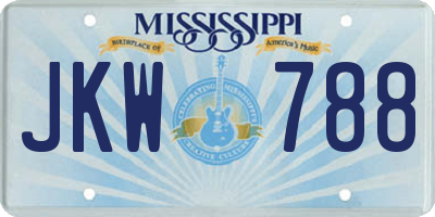 MS license plate JKW788