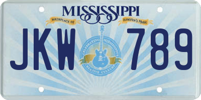 MS license plate JKW789