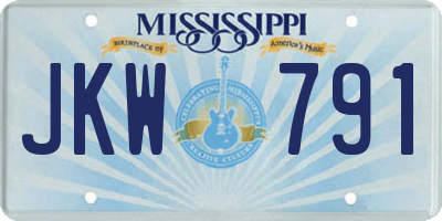 MS license plate JKW791