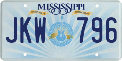 MS license plate JKW796