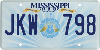 MS license plate JKW798