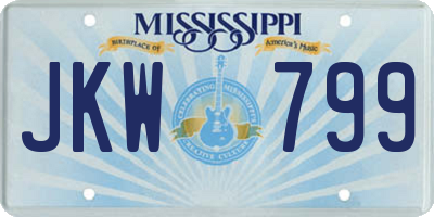 MS license plate JKW799