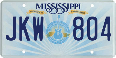 MS license plate JKW804