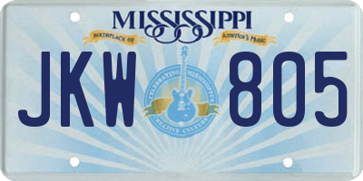 MS license plate JKW805