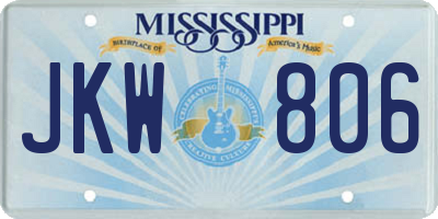 MS license plate JKW806