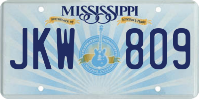 MS license plate JKW809