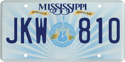 MS license plate JKW810