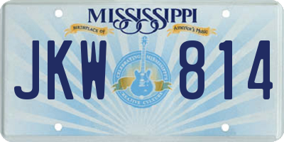 MS license plate JKW814