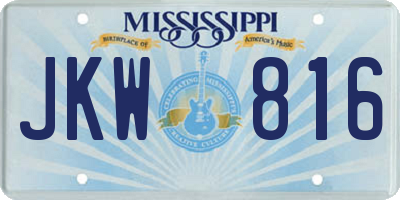 MS license plate JKW816