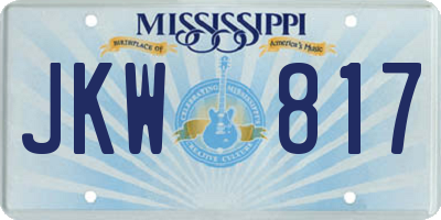 MS license plate JKW817