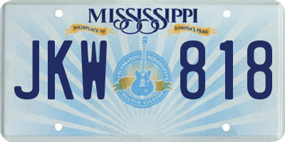 MS license plate JKW818