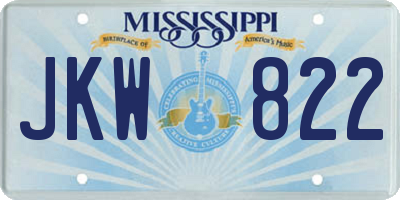 MS license plate JKW822
