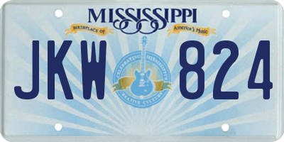 MS license plate JKW824