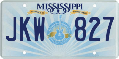 MS license plate JKW827