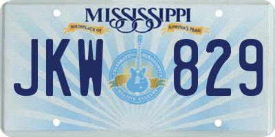MS license plate JKW829