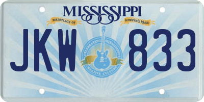 MS license plate JKW833
