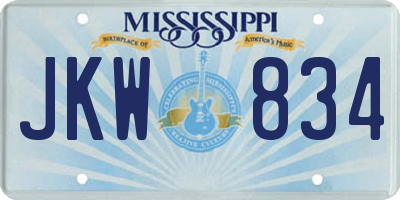 MS license plate JKW834