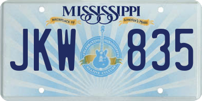MS license plate JKW835