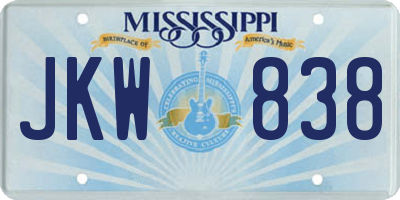 MS license plate JKW838