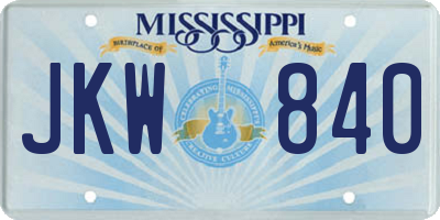 MS license plate JKW840
