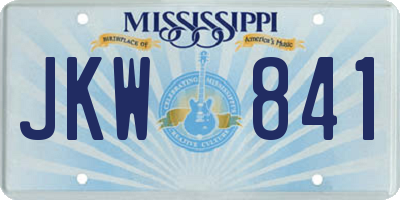MS license plate JKW841