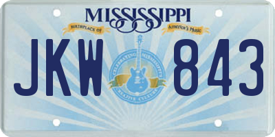 MS license plate JKW843