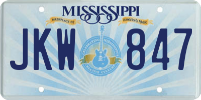 MS license plate JKW847