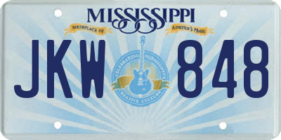 MS license plate JKW848