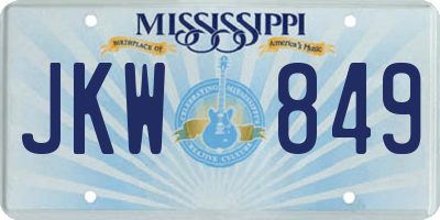 MS license plate JKW849