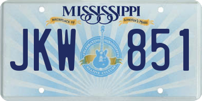 MS license plate JKW851
