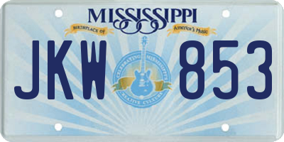 MS license plate JKW853