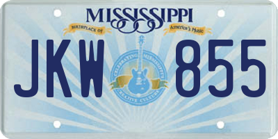 MS license plate JKW855